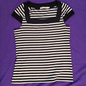 Classic Melanie Lynn Short Sleeved Striped Nautical Style Top